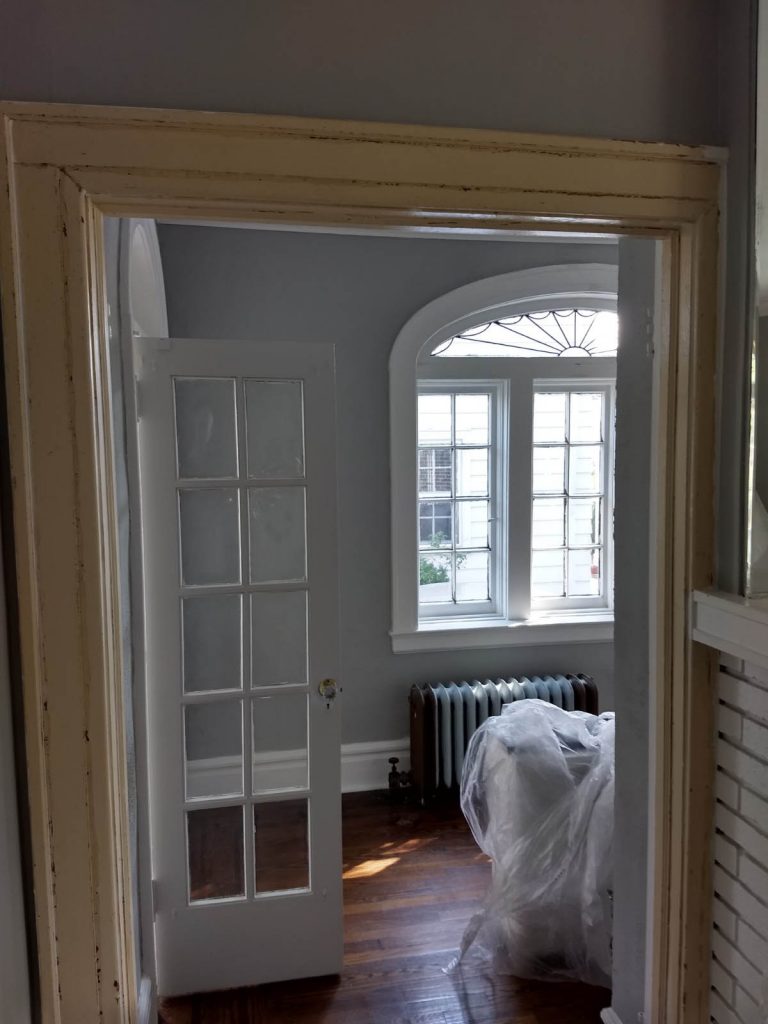 painted window sill and doorway