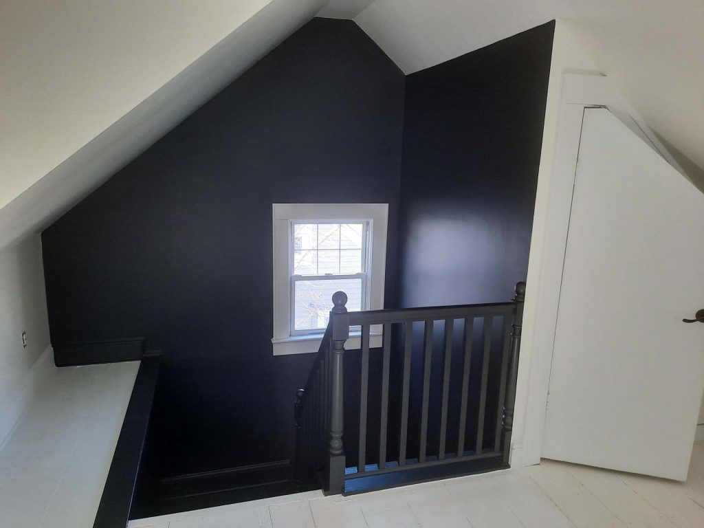 Top floor stairwell wall and railing paint job