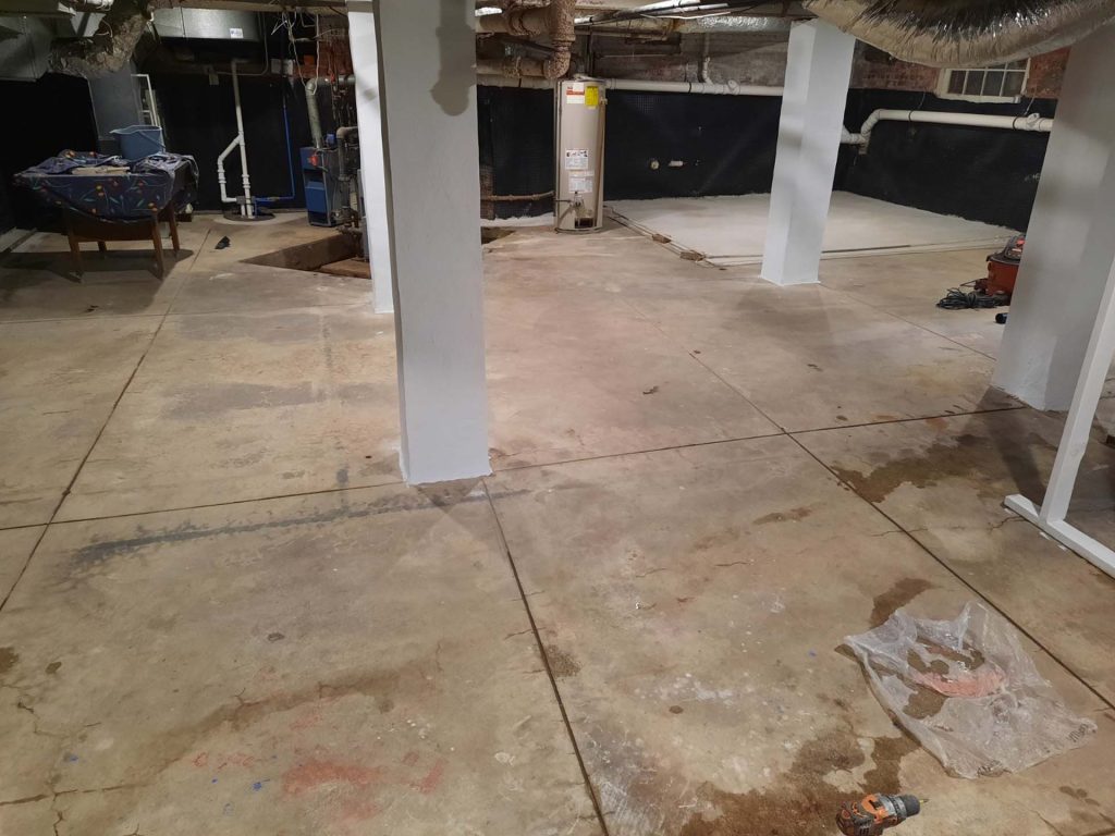 before basement floor painting - before